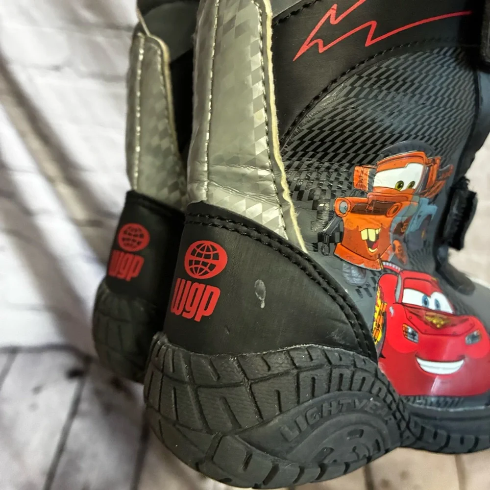 Disney Pixar Cars Movie Lightning McQueen Toddler‎ Boys' Winter Snow Boots Sz 7